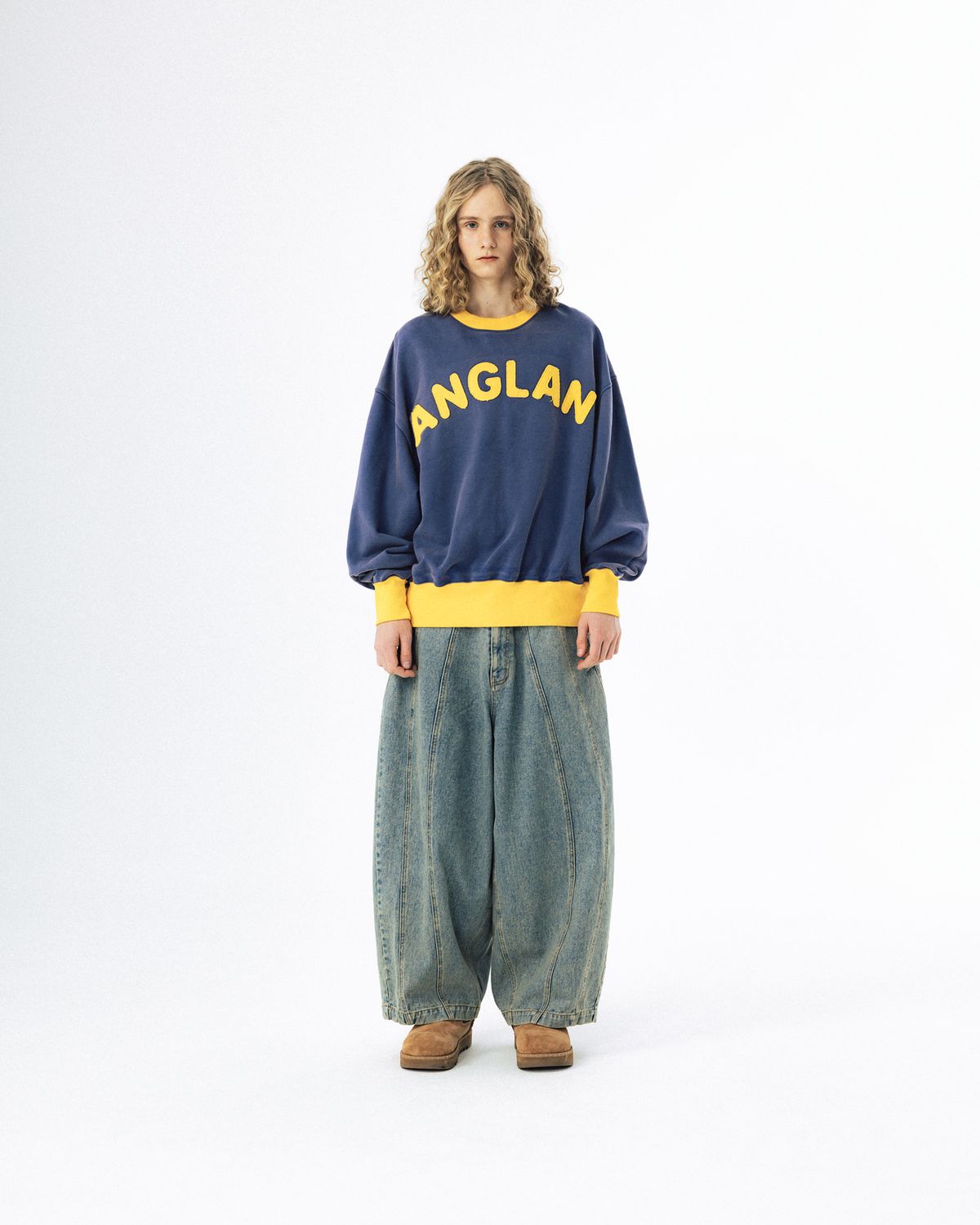 앵글런(ANGLAN) Balloon Iconic Denim Pants - Washed Blue
