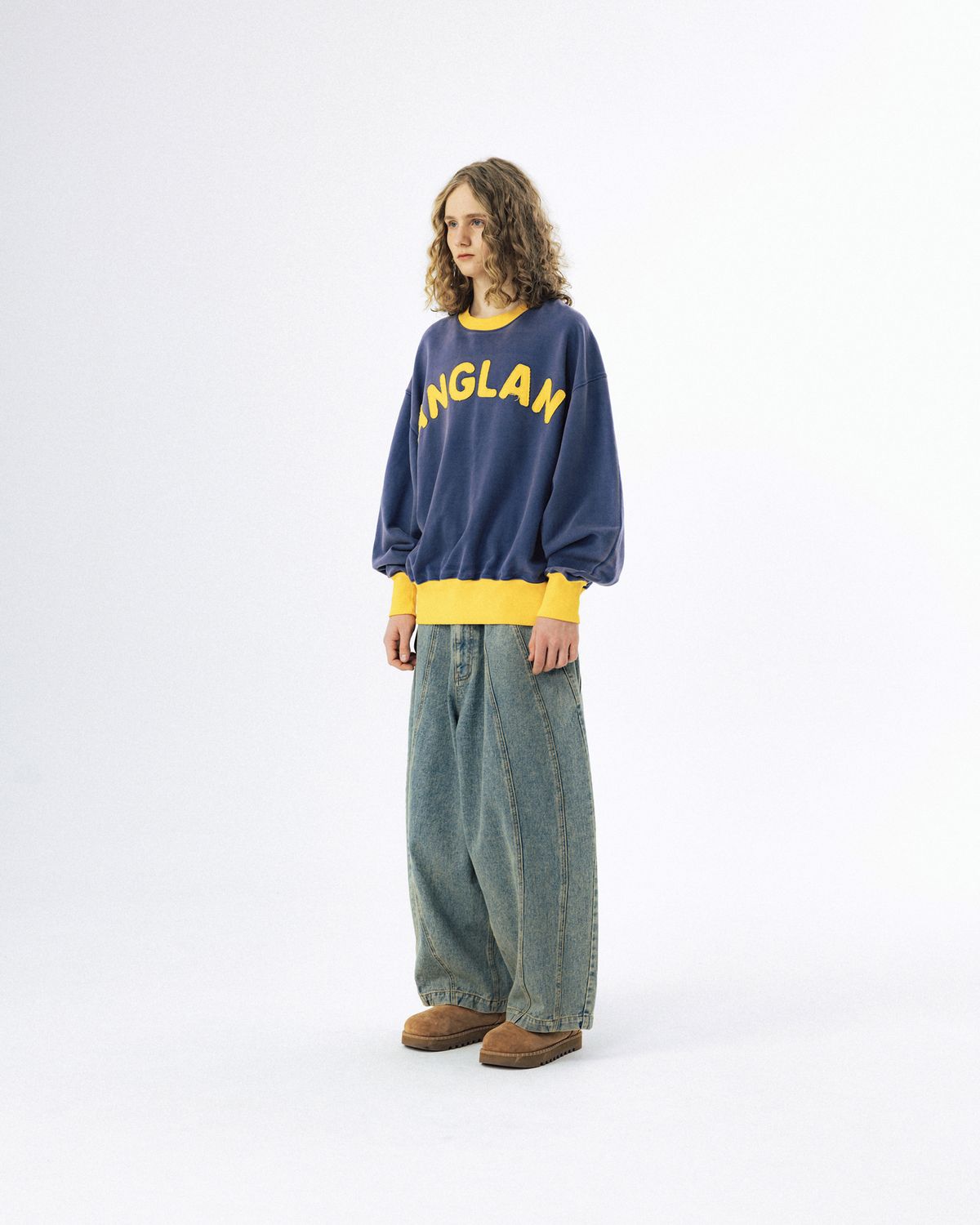 앵글런(ANGLAN) Balloon Iconic Denim Pants - Washed Blue