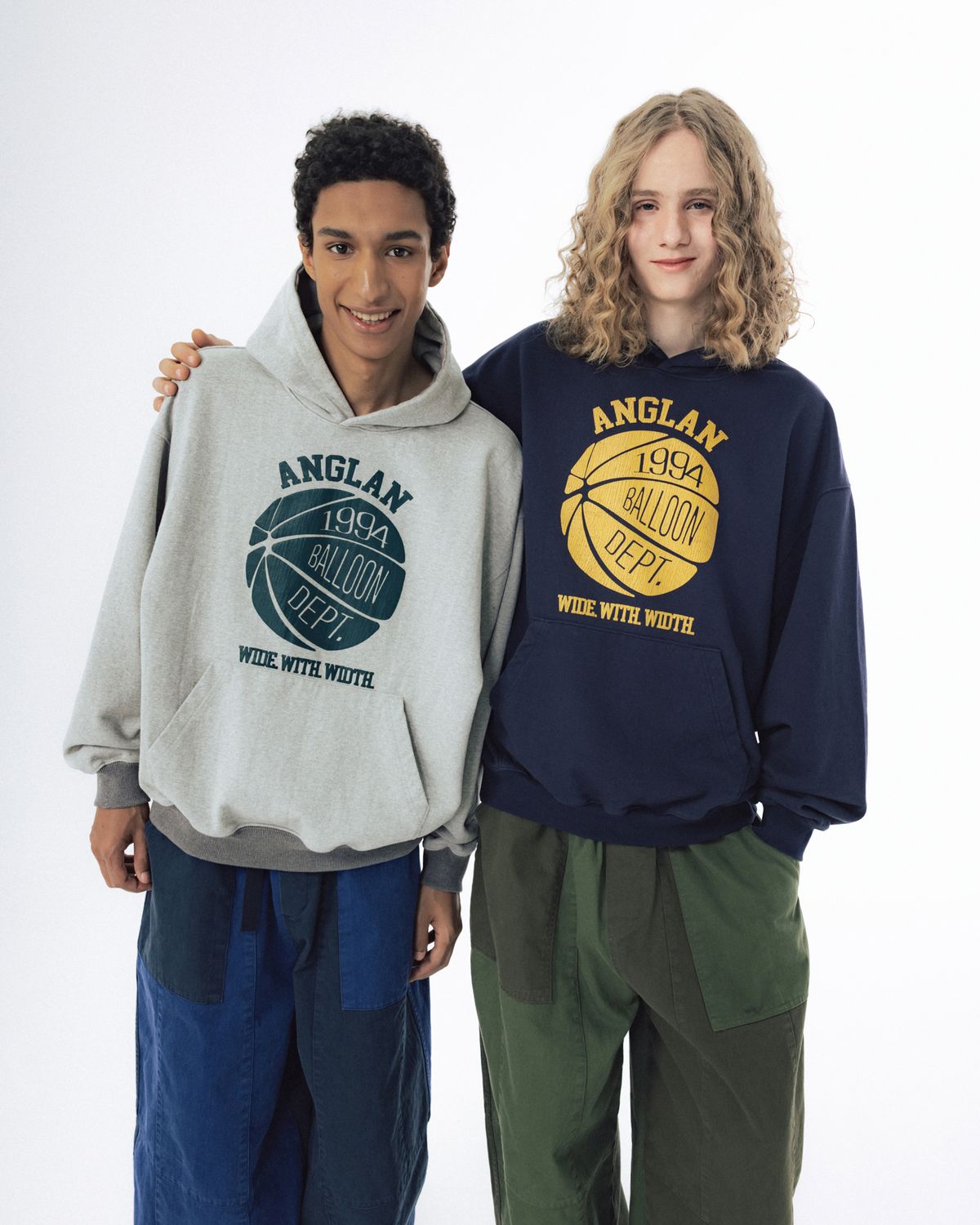앵글런(ANGLAN) College Graphic Hoodie - Navy