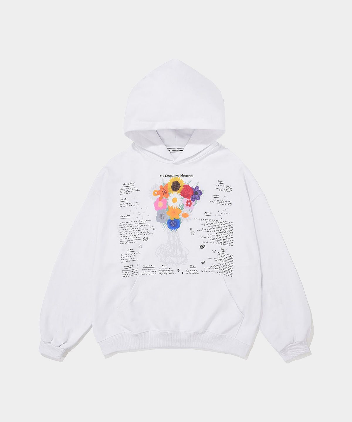 마이딥블루메모리즈(MY DEEP BLUE MEMORIES) MM Twelve Flower Hoodie (WHITE)