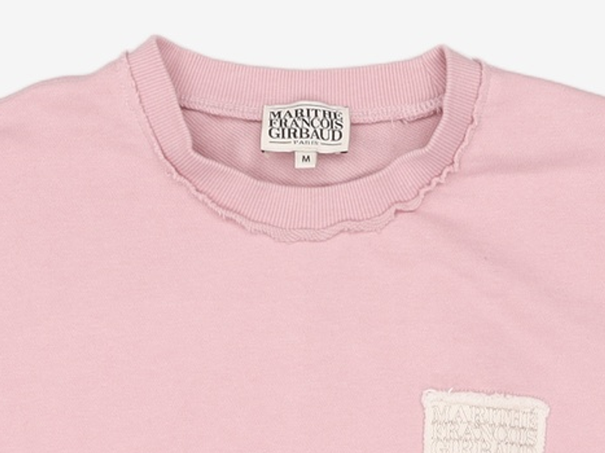 마리떼 프랑소와 저버(MARITHÉ + FRANҪOIS GIRBAUD) W CROP CLASSIC LOGO DENIM PATCH SWEATSHIRT dark pink M