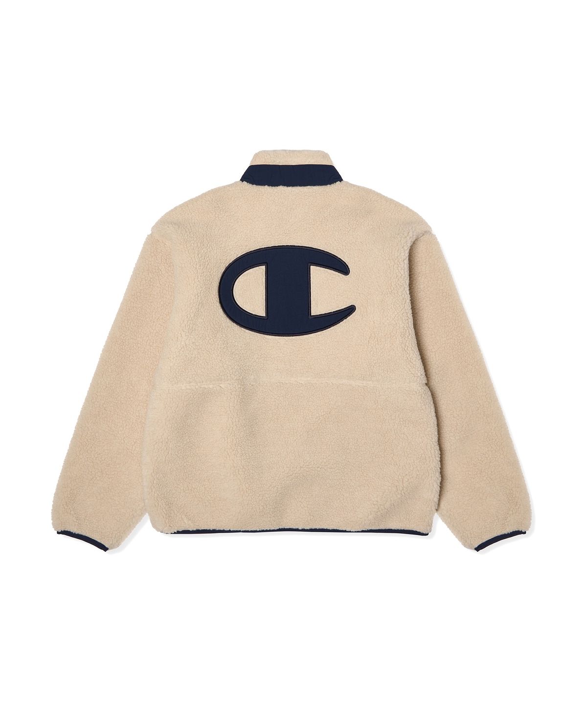 챔피온(CHAMPION) 아플리케 빅 로고 플리스 재킷 Ivory
