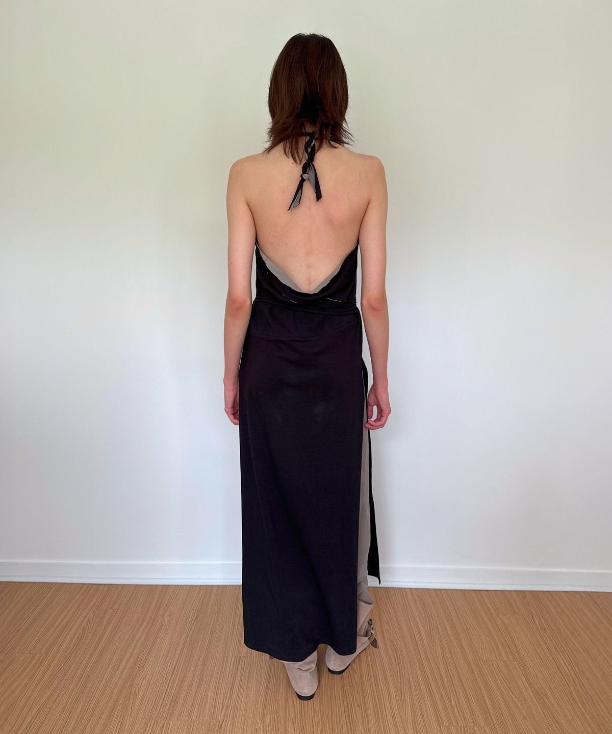 다이애그널(DIAGONAL) TWO WAY LAYERED DRESS (black)