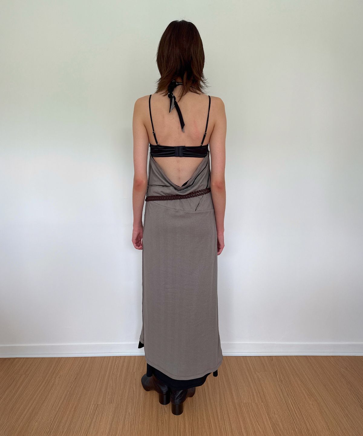 다이애그널(DIAGONAL) TWO WAY LAYERED DRESS (black)