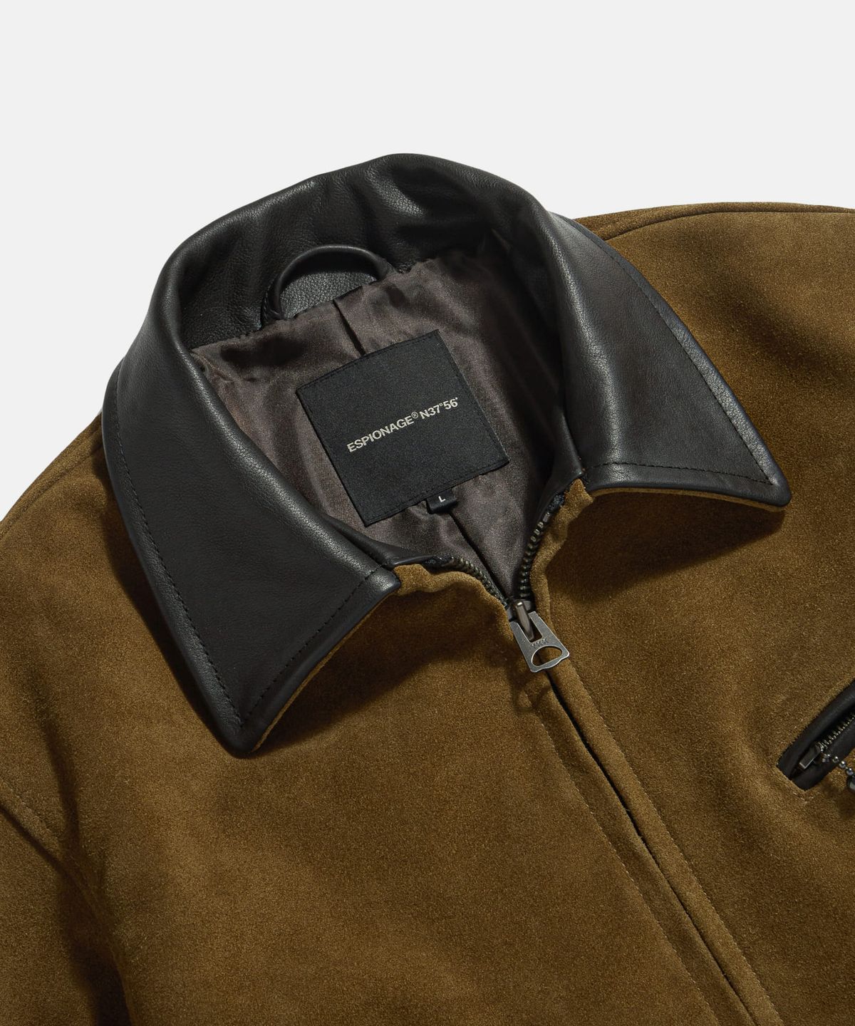 에스피오나지(ESPIONAGE) Suede Leather Single Jacket Camel