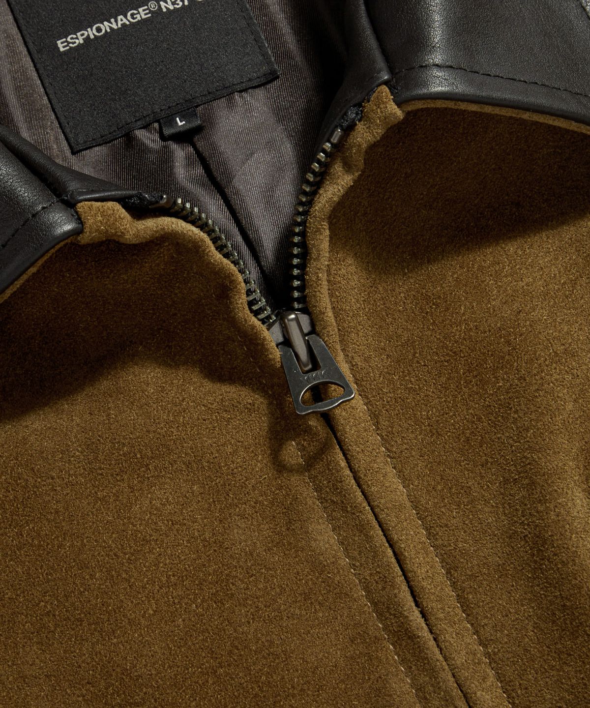 에스피오나지(ESPIONAGE) Suede Leather Single Jacket Camel