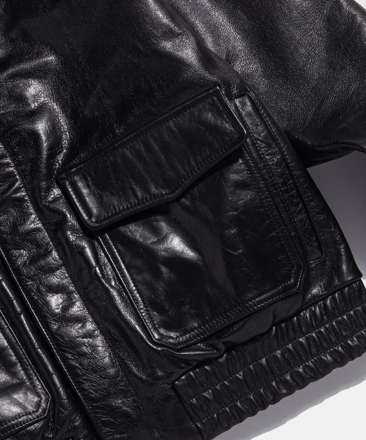 에스피오나지(ESPIONAGE) Buffalo Leather A-2 Jacket Black
