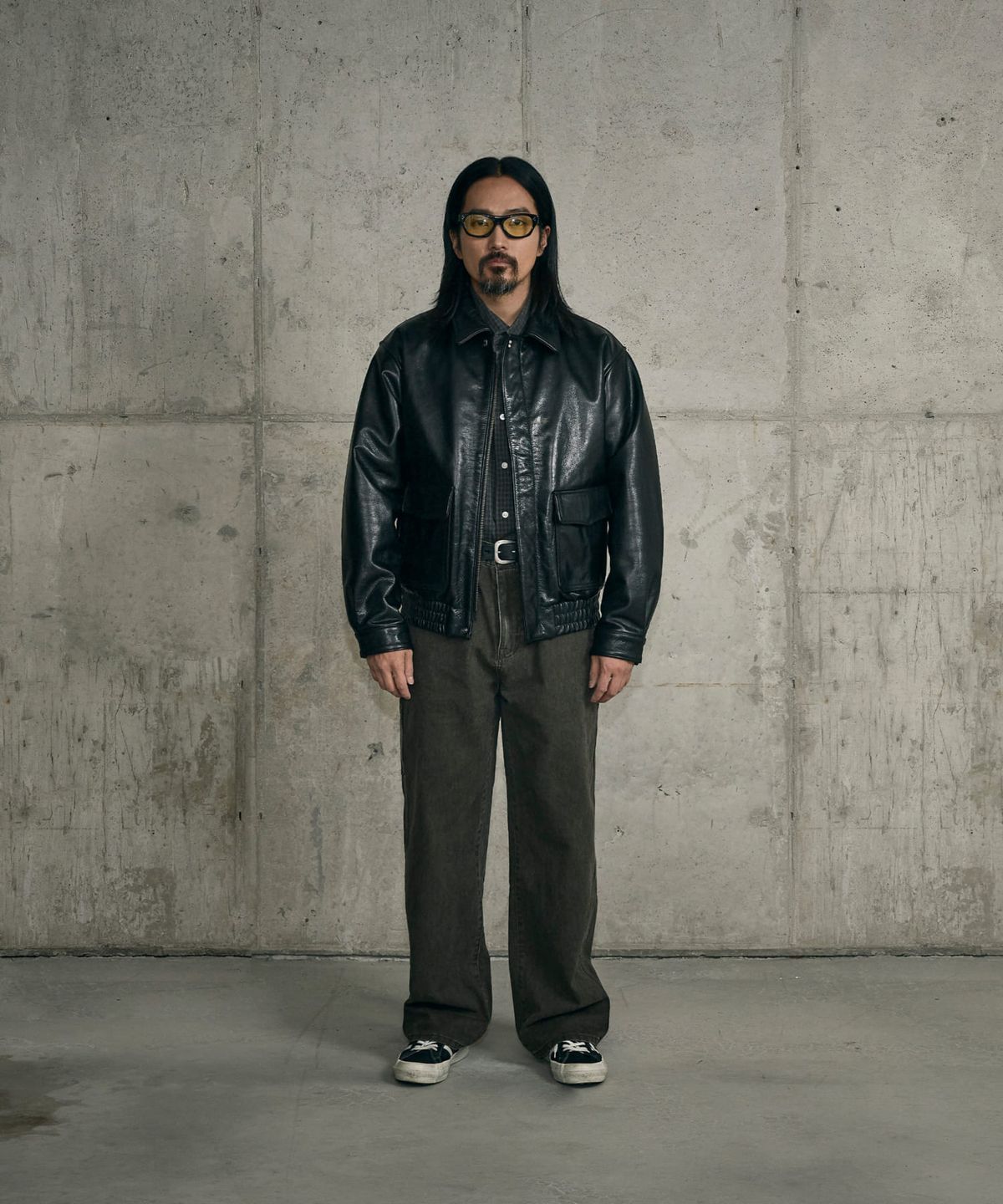 에스피오나지(ESPIONAGE) Buffalo Leather A-2 Jacket Black