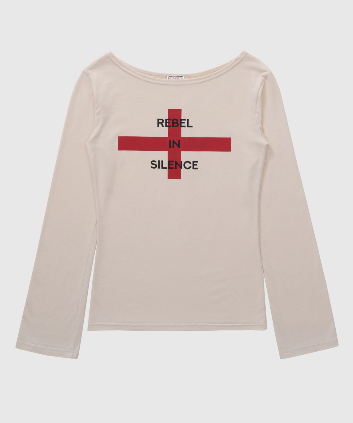 필프(PEALP) REBEL IN SILENCE BOAT NECK T-SHIRT 63 (CREAM)