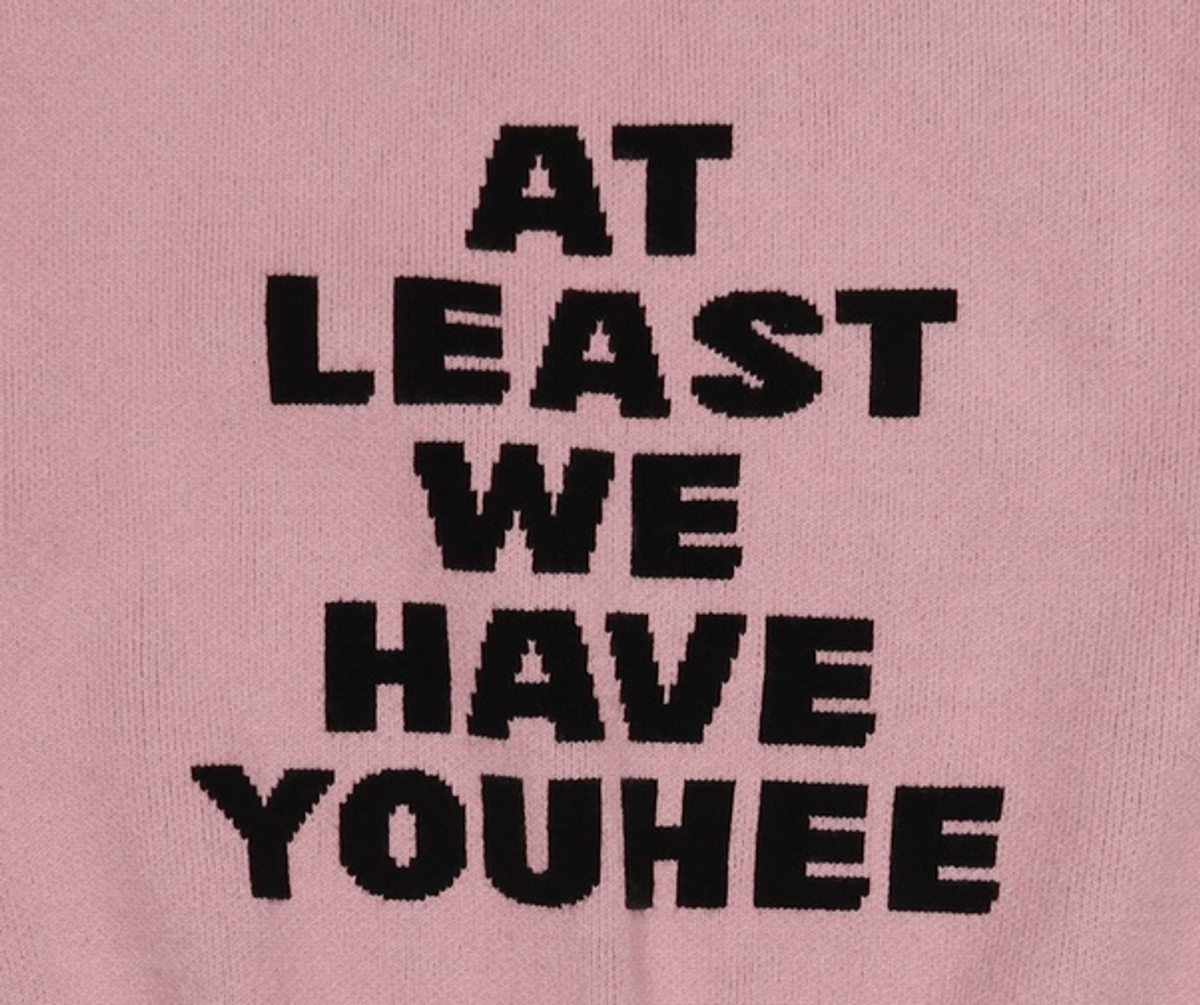 유희(YOUHEE) YOUHEE LETTERING PULLOVER KNIT PINK FREE