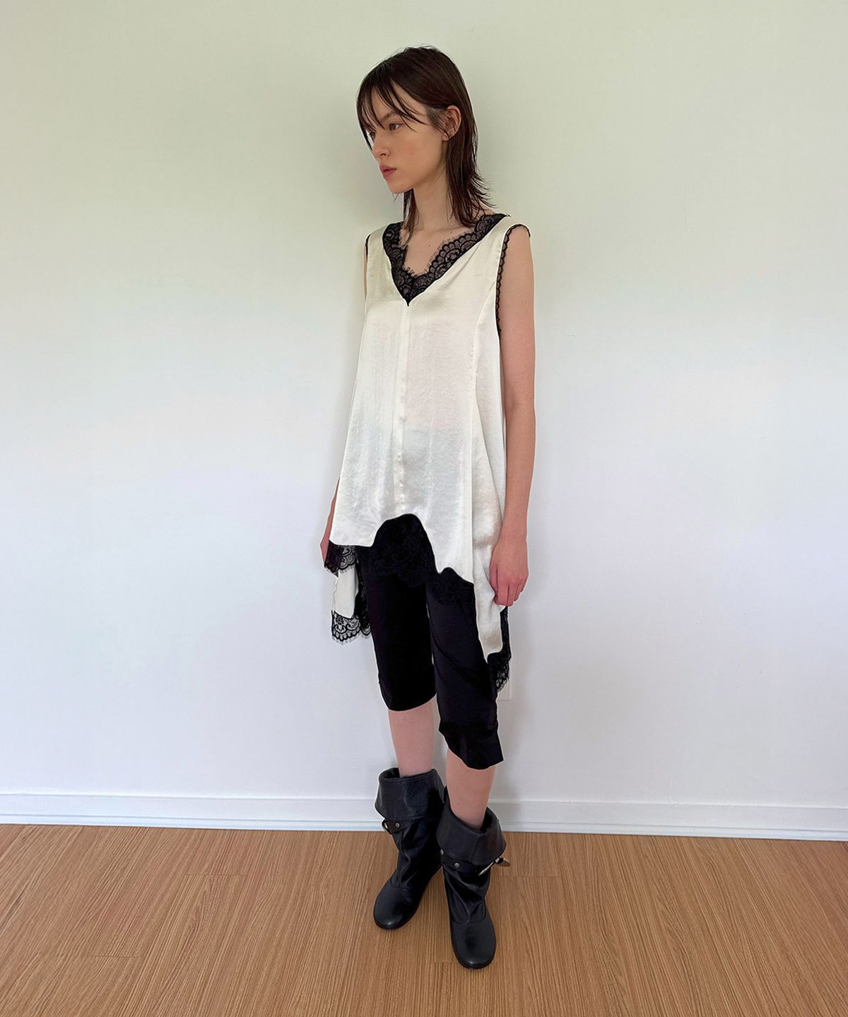 다이애그널(DIAGONAL) LACE SLIP DRESS (ivory)