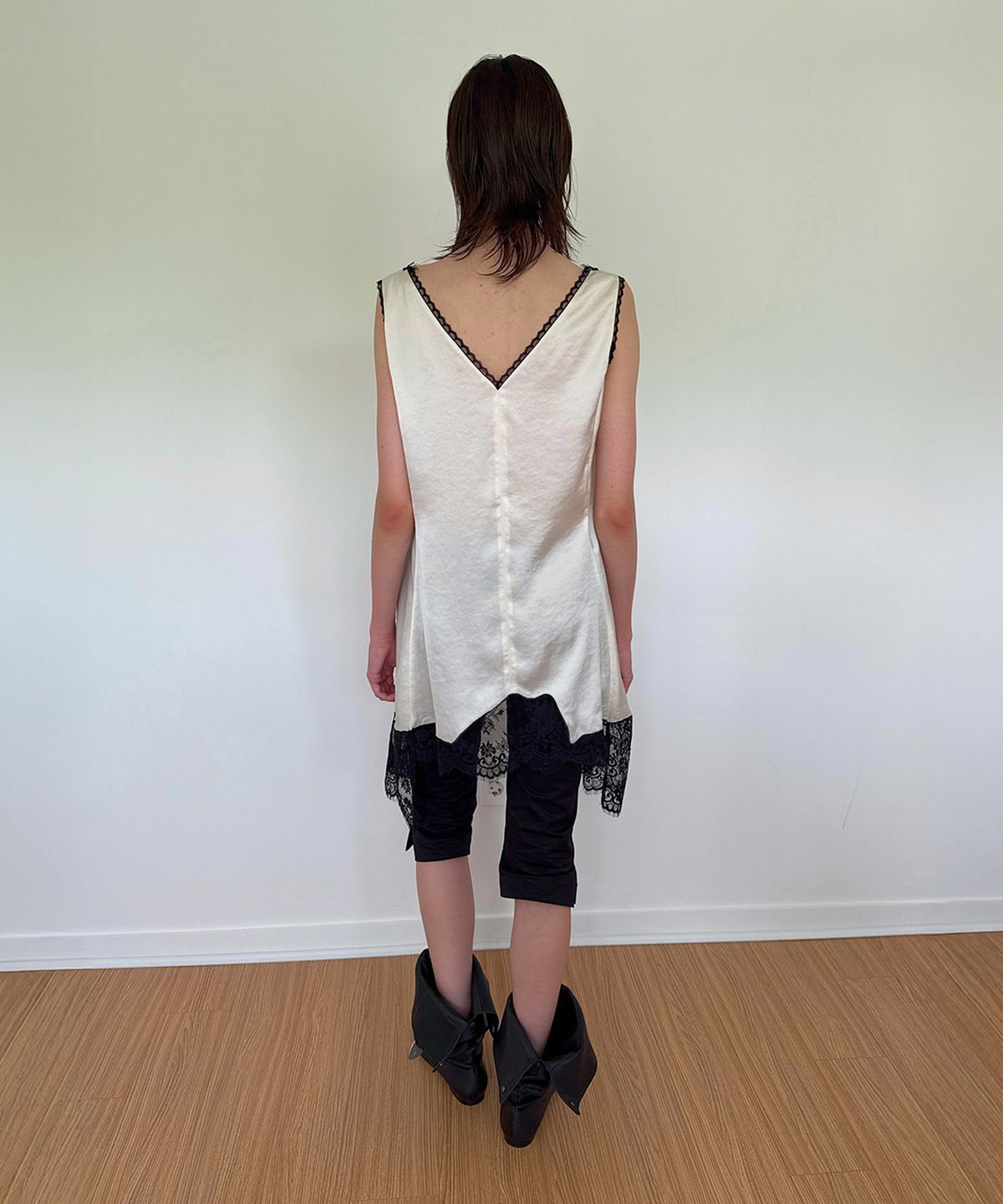 다이애그널(DIAGONAL) LACE SLIP DRESS (ivory)