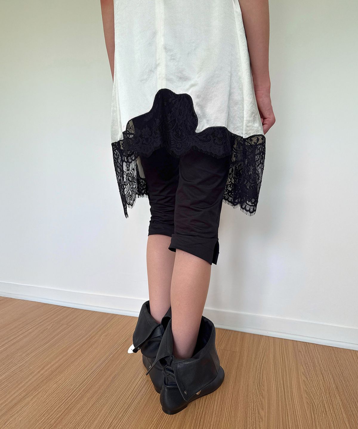 다이애그널(DIAGONAL) LACE SLIP DRESS (ivory)