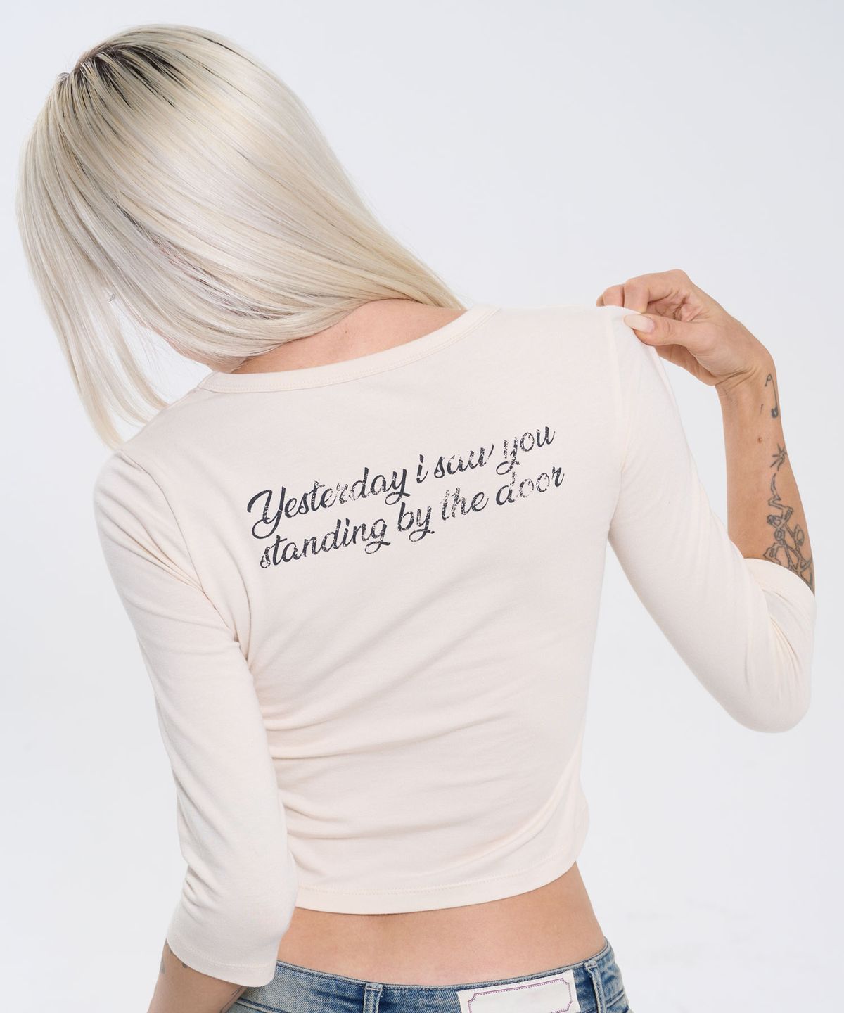 필프(PEALP) STAR ICON 3/4 SLEEVE T-SHIRT 62 (CREAM)