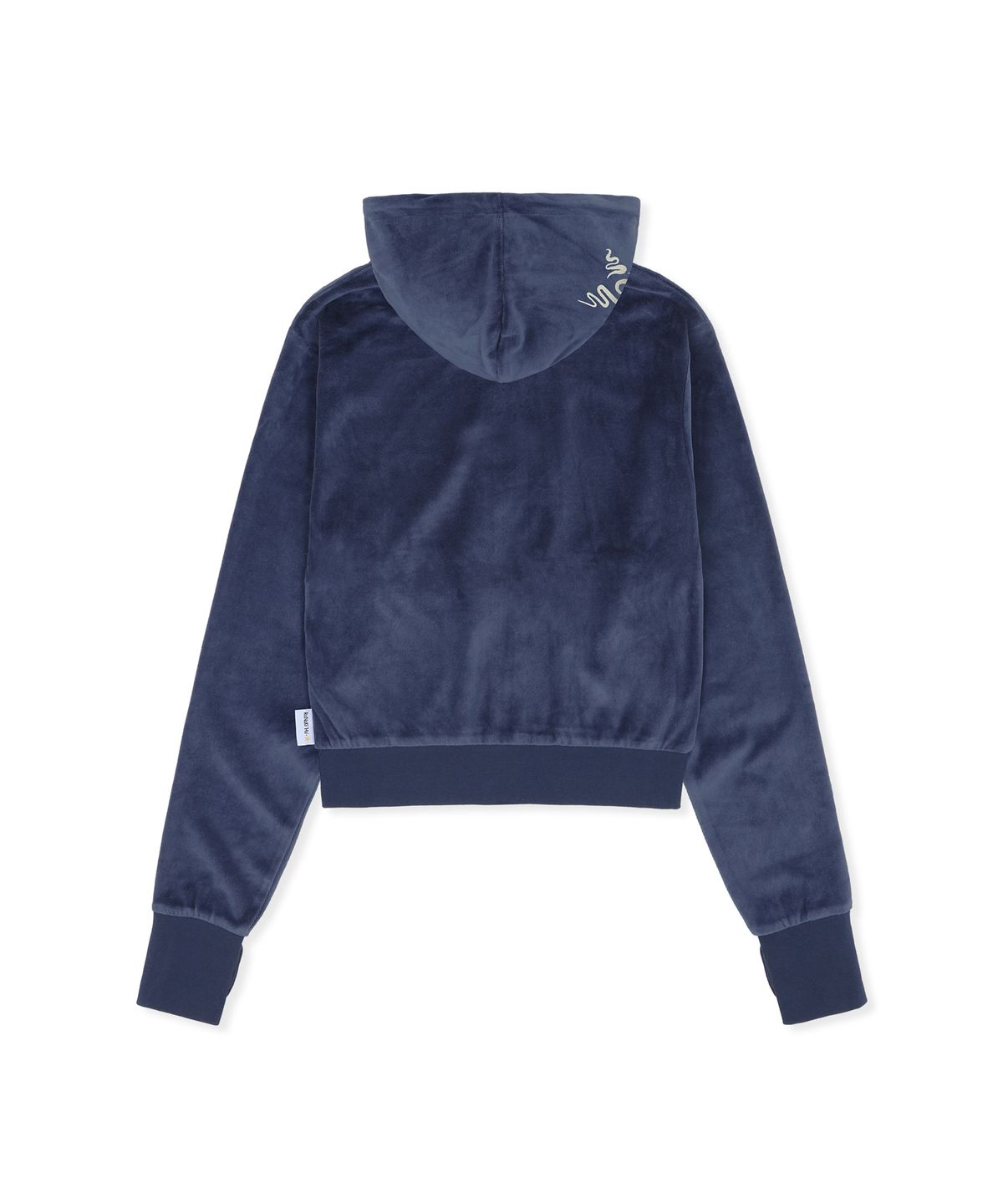 루나키후(RuNaKi'Hu') WXJ037 호와리 벨루아 세미크롭 후드 집업 (NAVY)