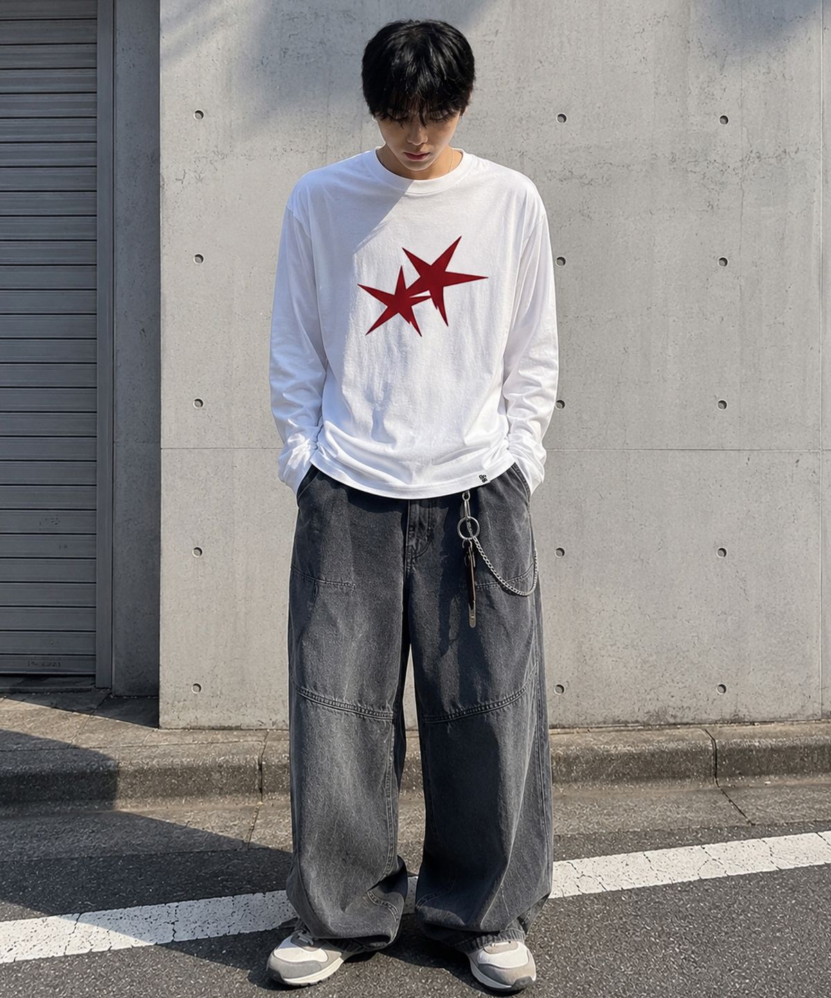 그레이버 오디너리(GRAVER ORDINARY) [ODNR UNISEX]Twins Star 롱슬리브 긴팔티셔츠_White