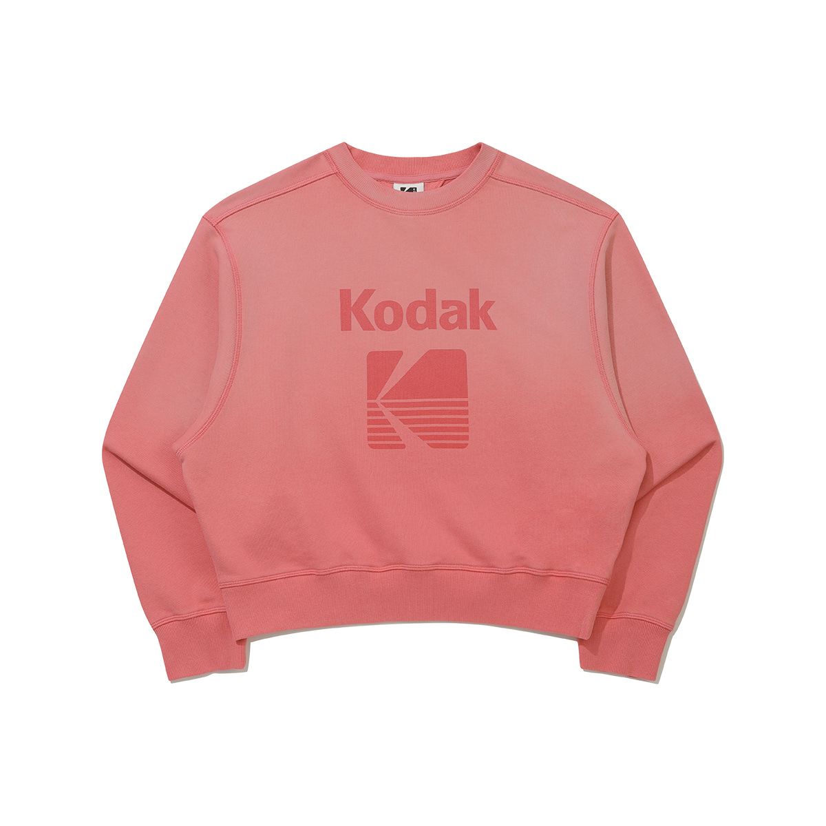 코닥(KODAK) 플래시 블러워싱 맨투맨 우먼 PINK