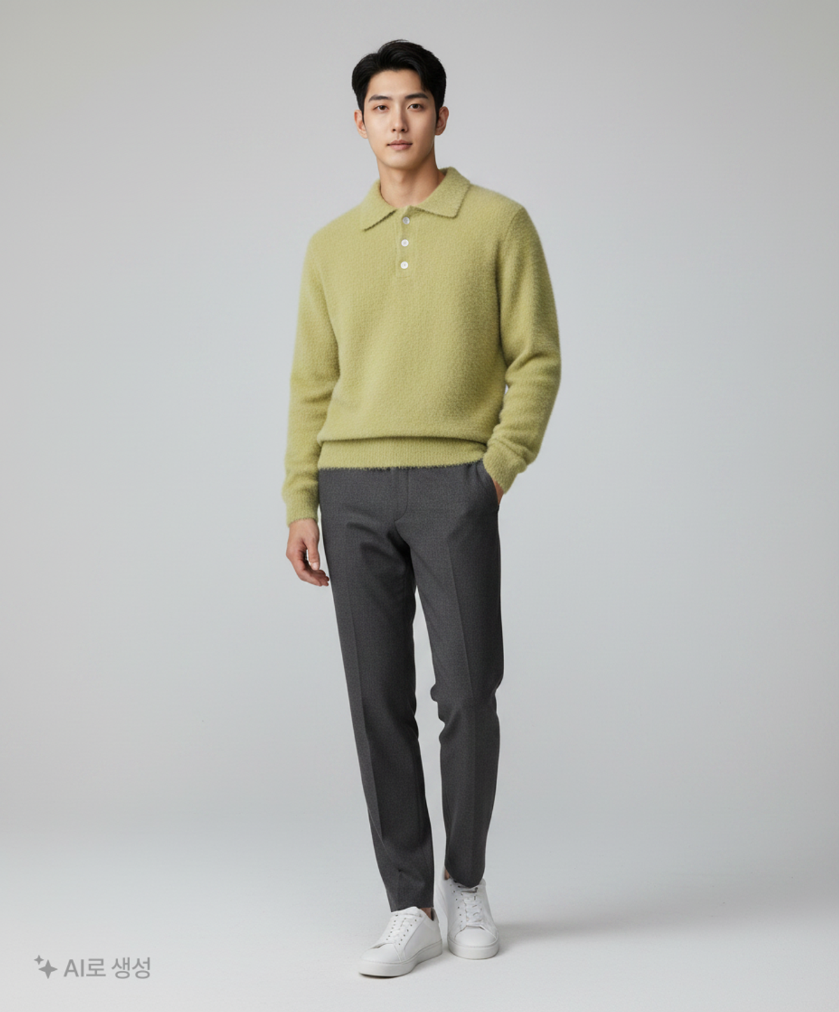 키뮤어(KIIMUIR) (4 COLOR) 소프트 헤어리 카라 니트 L
