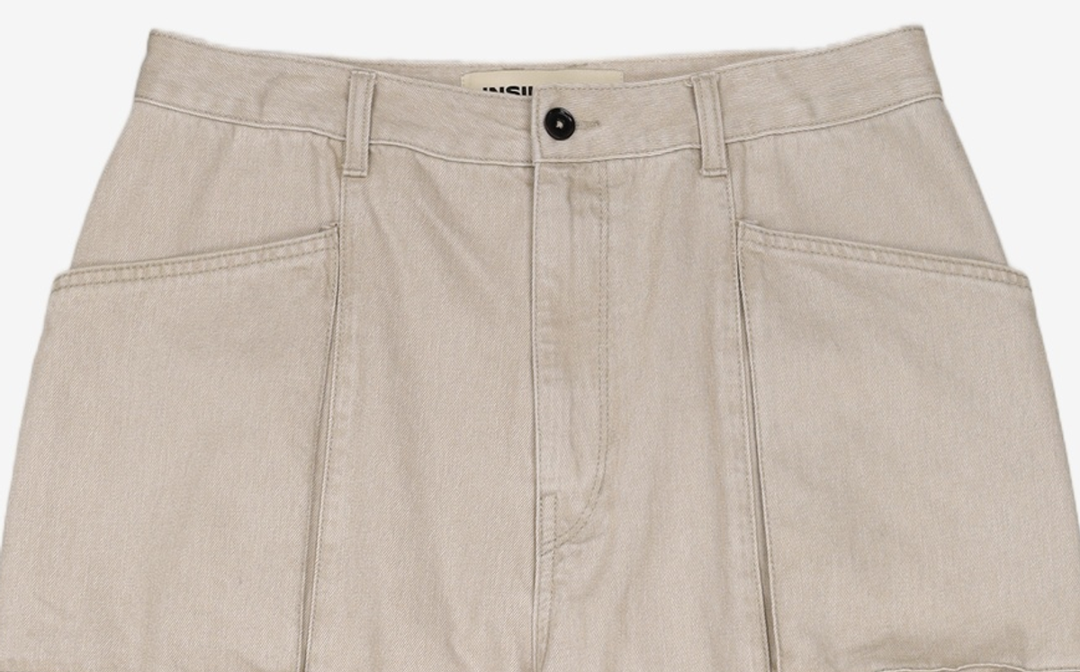 인사일런스(INSILENCE) 패치 포켓 데님 카고 팬츠 BEIGE L