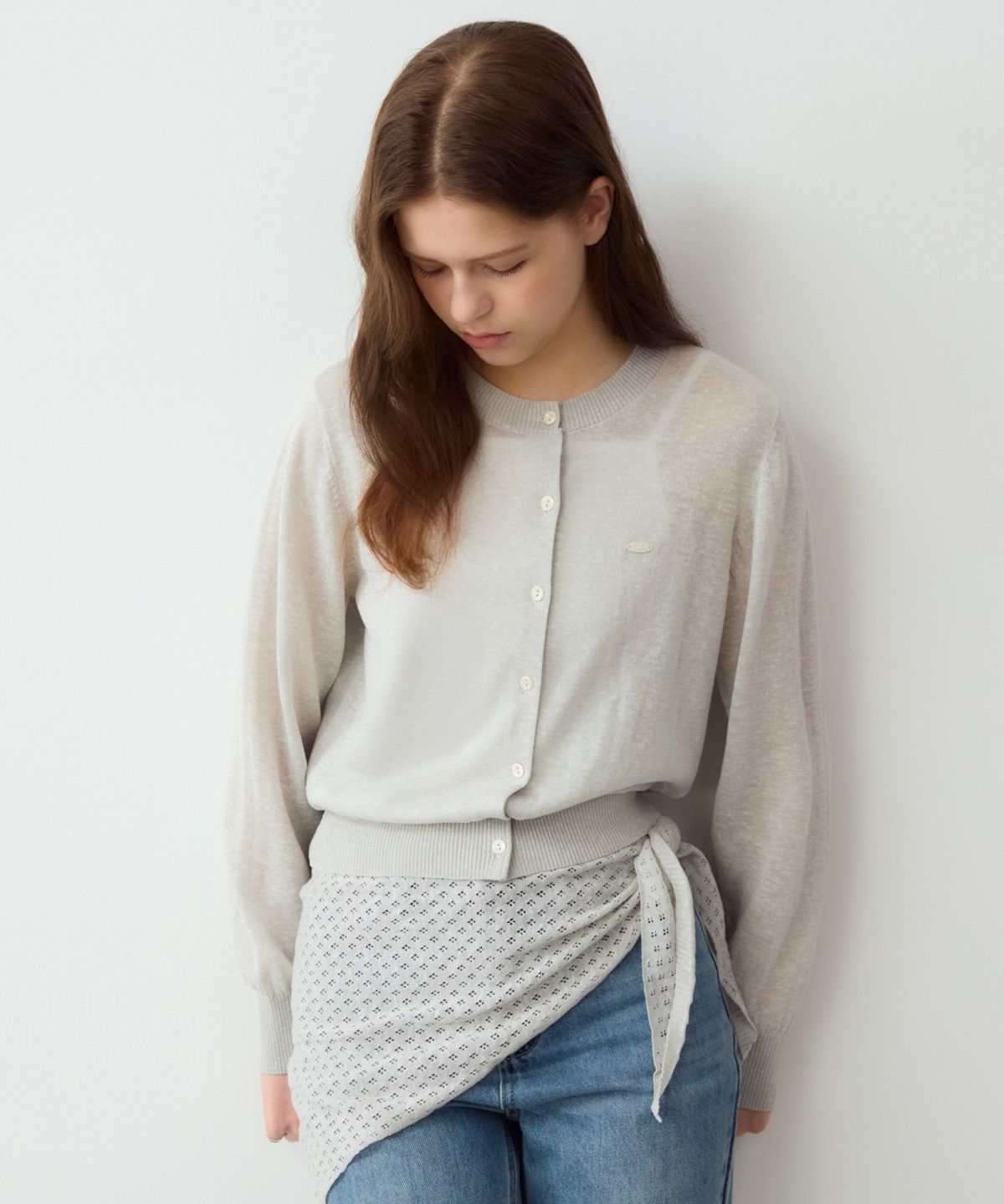 어다울(ADAUL) Layered shawl knit cardigan - 5color