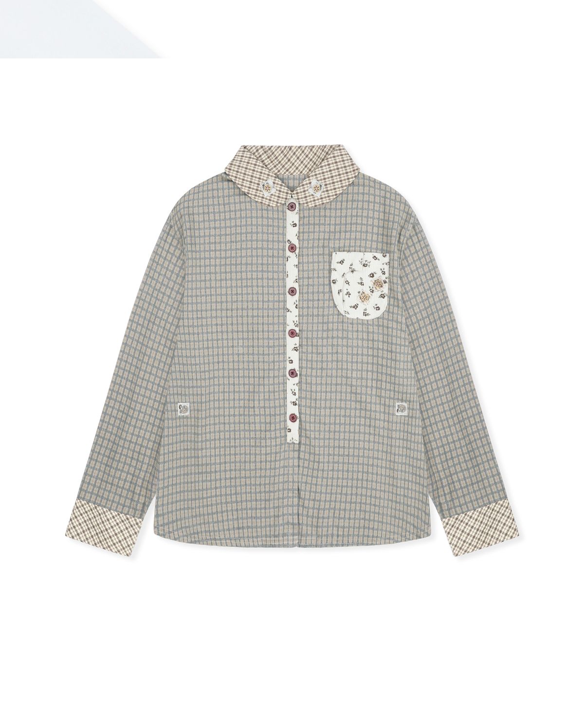 루나키후(RuNaKi'Hu') WXTS017 누이아토 체크 셔츠 (BEIGE)