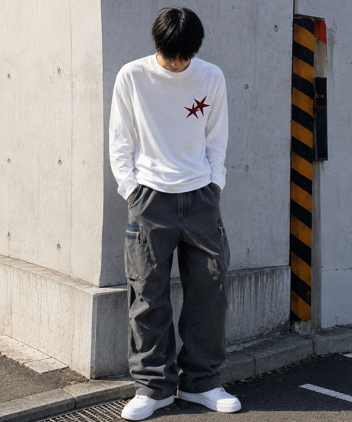 그레이버 오디너리(GRAVER ORDINARY) [ODNR UNISEX]Small Twins Star 롱슬리브 긴팔티셔츠_WHITE