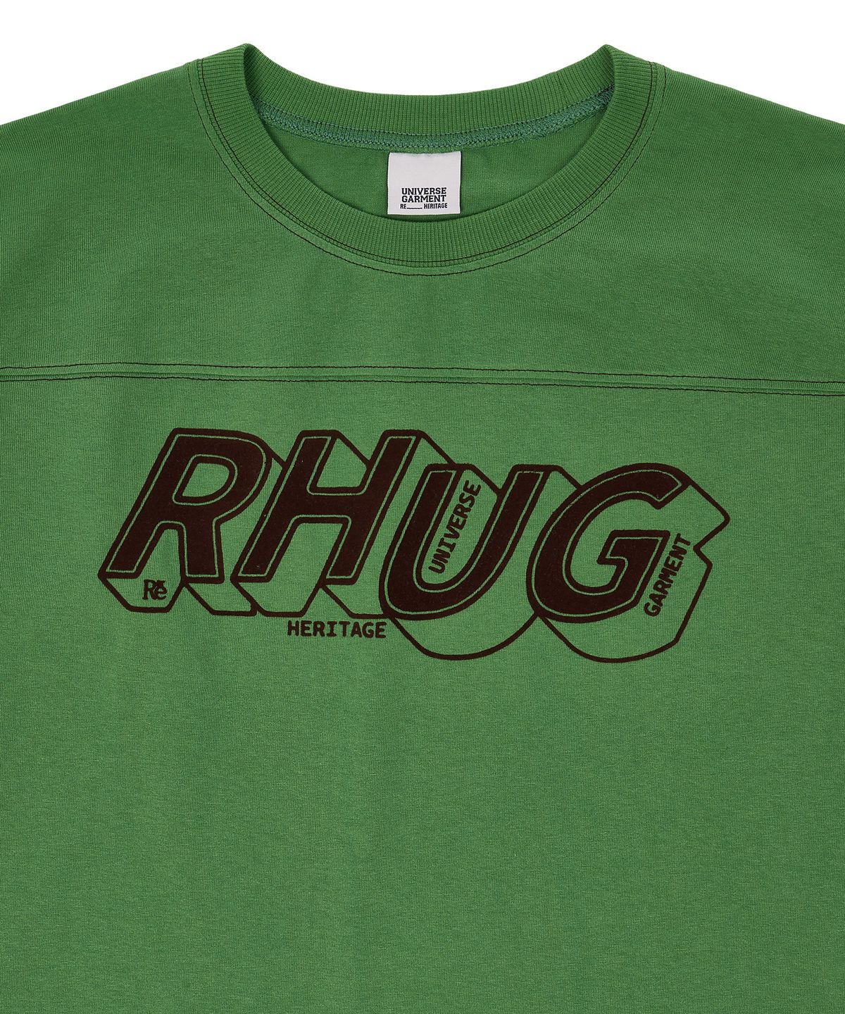 유니버스 가먼트(UNIVERSE GARMENT) RHUG 그래픽 긴팔 티셔츠_GREEN