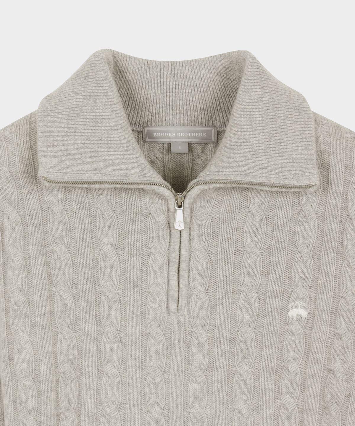 브룩스 브라더스(BROOKS BROTHERS) [여성] 울 케이블 하프집업 (그레이) (BBWZWBG406)