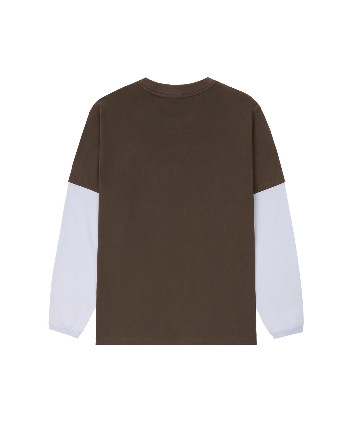 유니버스 가먼트(UNIVERSE GARMENT) 레이어드 그래픽 긴팔 티셔츠_BROWN