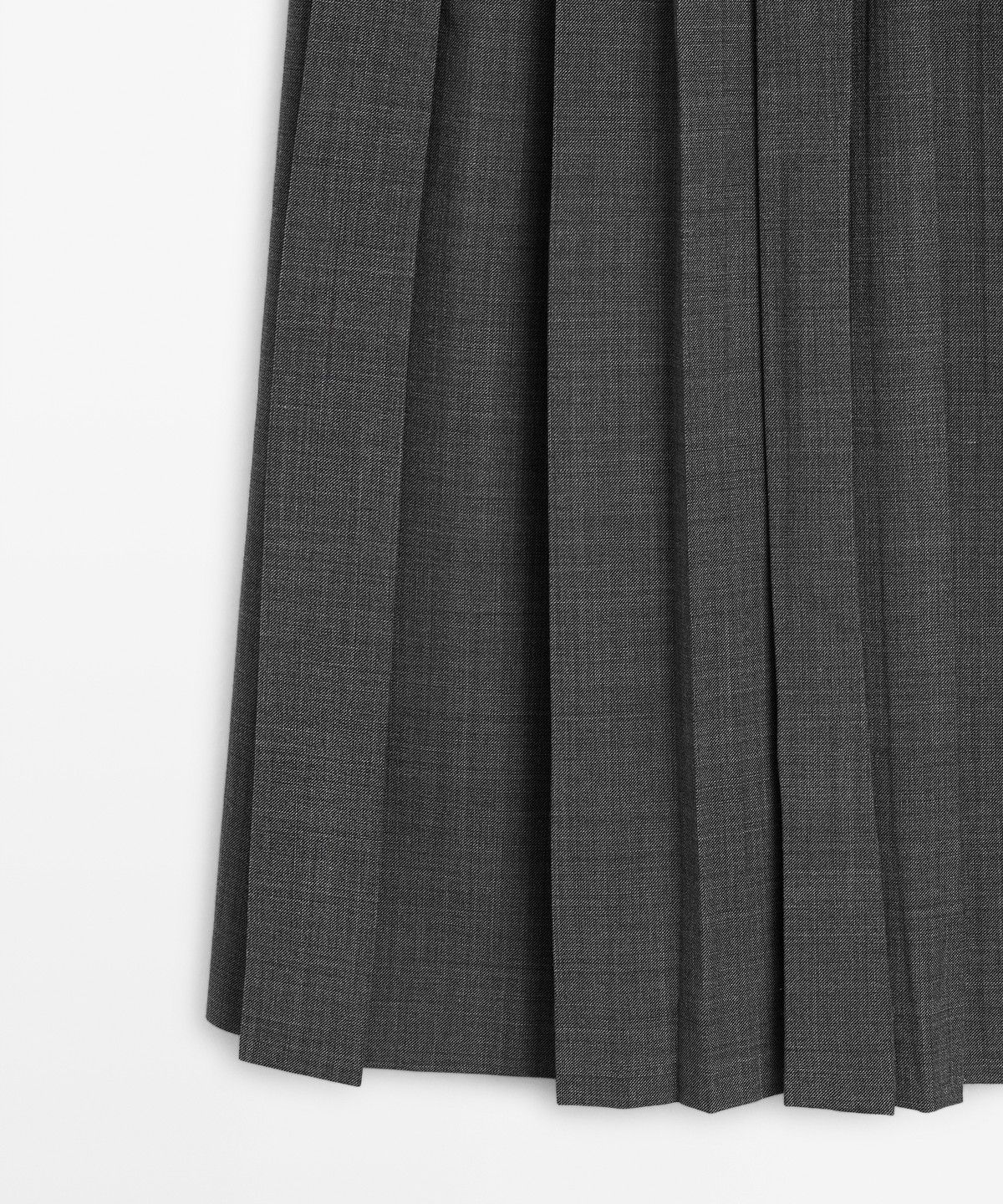 마시모두띠(MASSIMO DUTTI) 울 블렌드 플리츠 미디 스커트