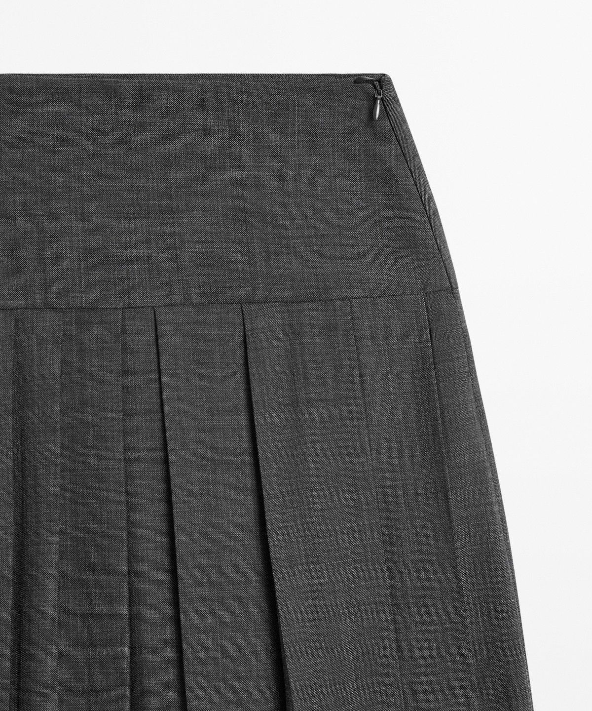 마시모두띠(MASSIMO DUTTI) 울 블렌드 플리츠 미디 스커트