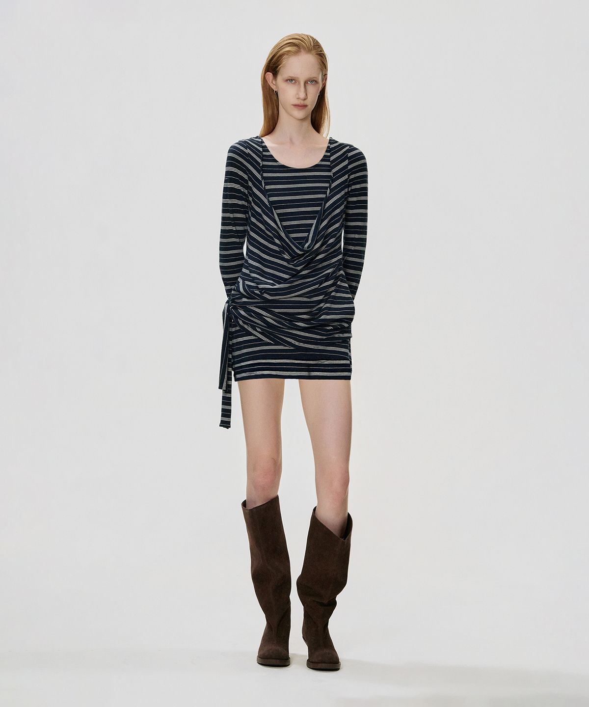 킴지수(KIMZISU) Deep Cowl Dress_NAVY