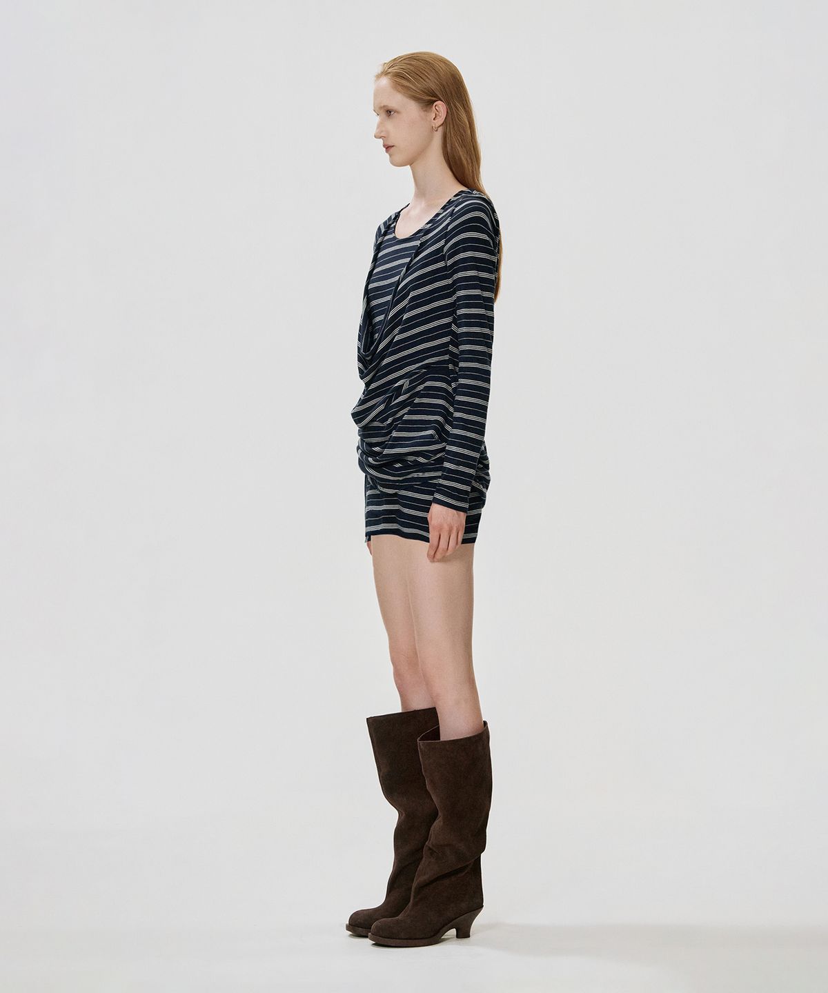 킴지수(KIMZISU) Deep Cowl Dress_NAVY