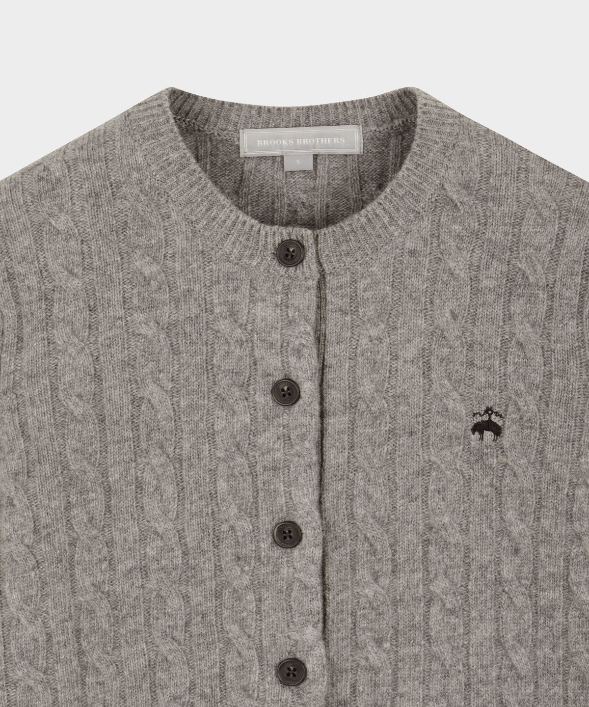 브룩스 브라더스(BROOKS BROTHERS) [여성] 울 케이블 가디건 (그레이) (BBWCWBZ402)