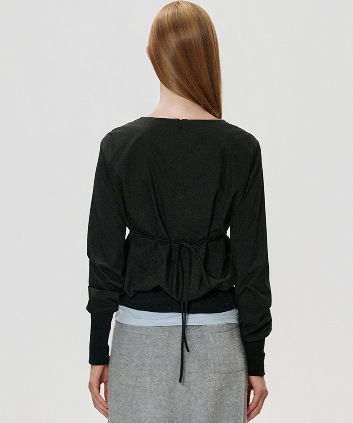 킴지수(KIMZISU) Bikini Shirred LS Top_BLACK