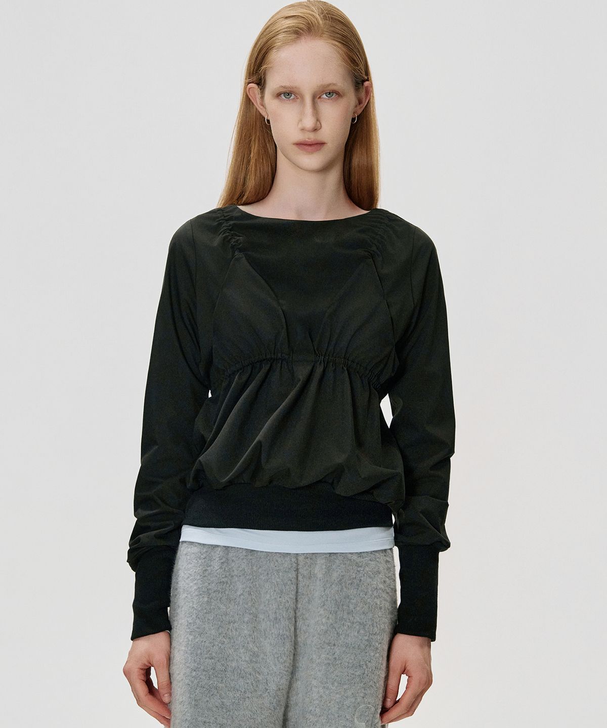 킴지수(KIMZISU) Bikini Shirred LS Top_BLACK