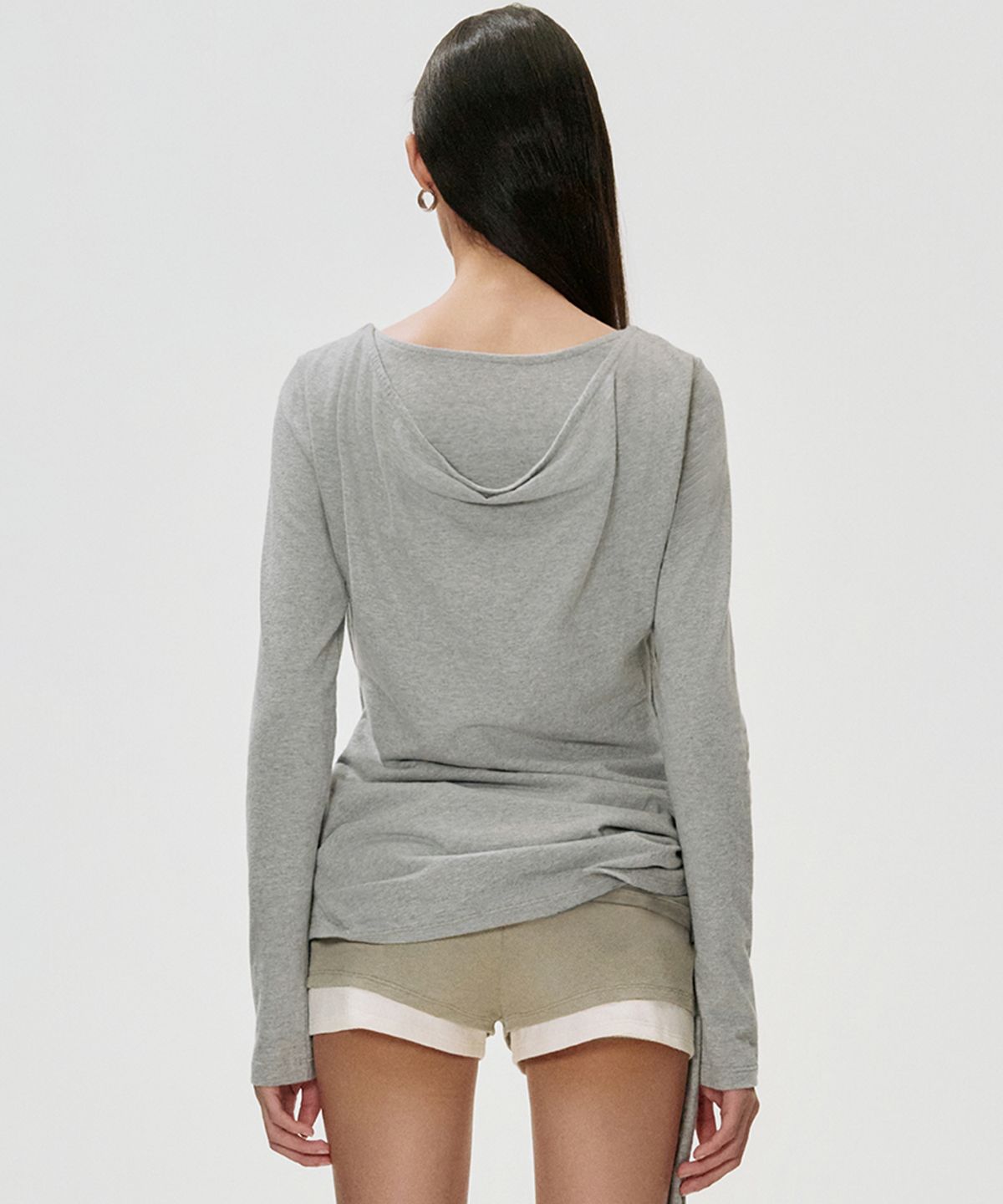 킴지수(KIMZISU) Deep Cowl T-shirt_GREY