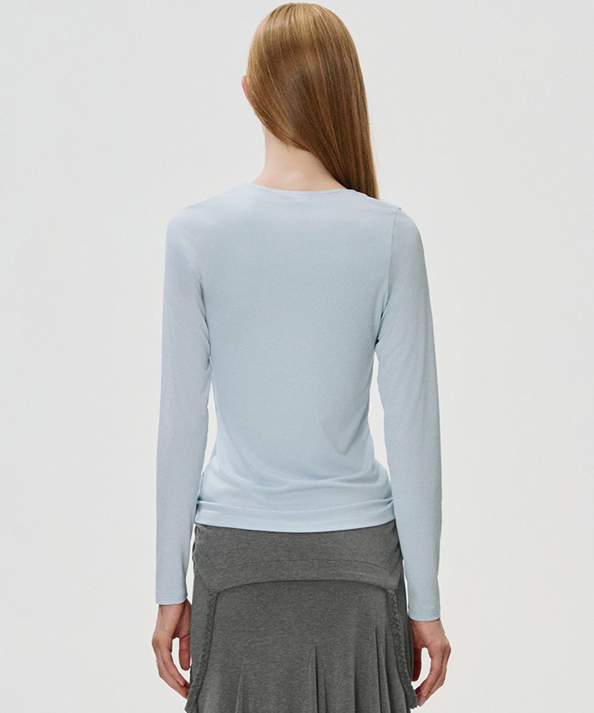 킴지수(KIMZISU) Draped Fold T-shirt_SKY BLUE