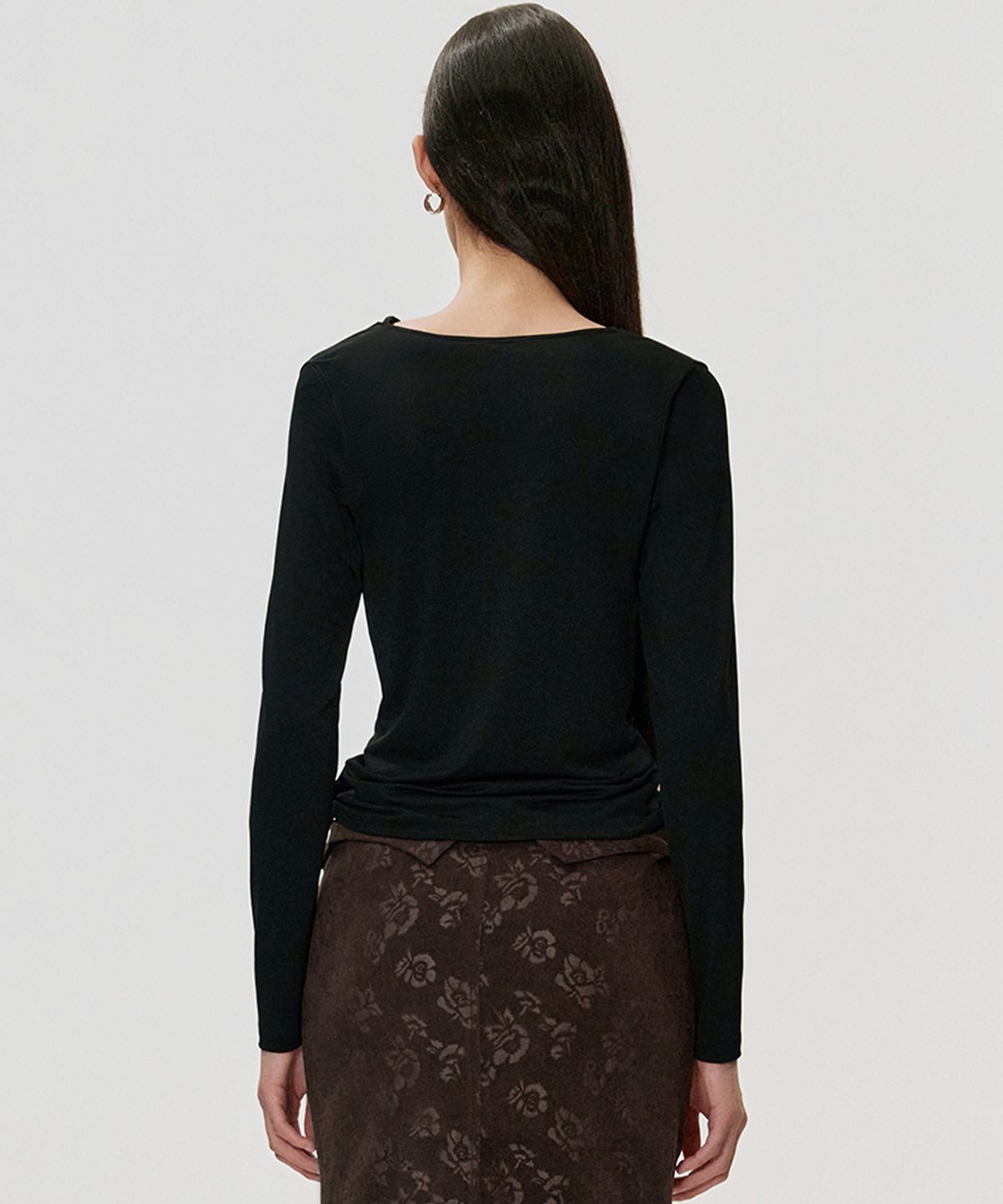 킴지수(KIMZISU) Draped Fold T-shirt_BLACK