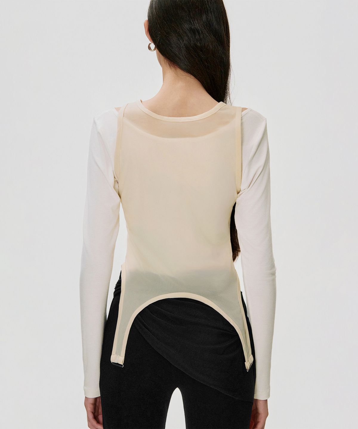 킴지수(KIMZISU) Contour Overlay T-shirt_IVORY