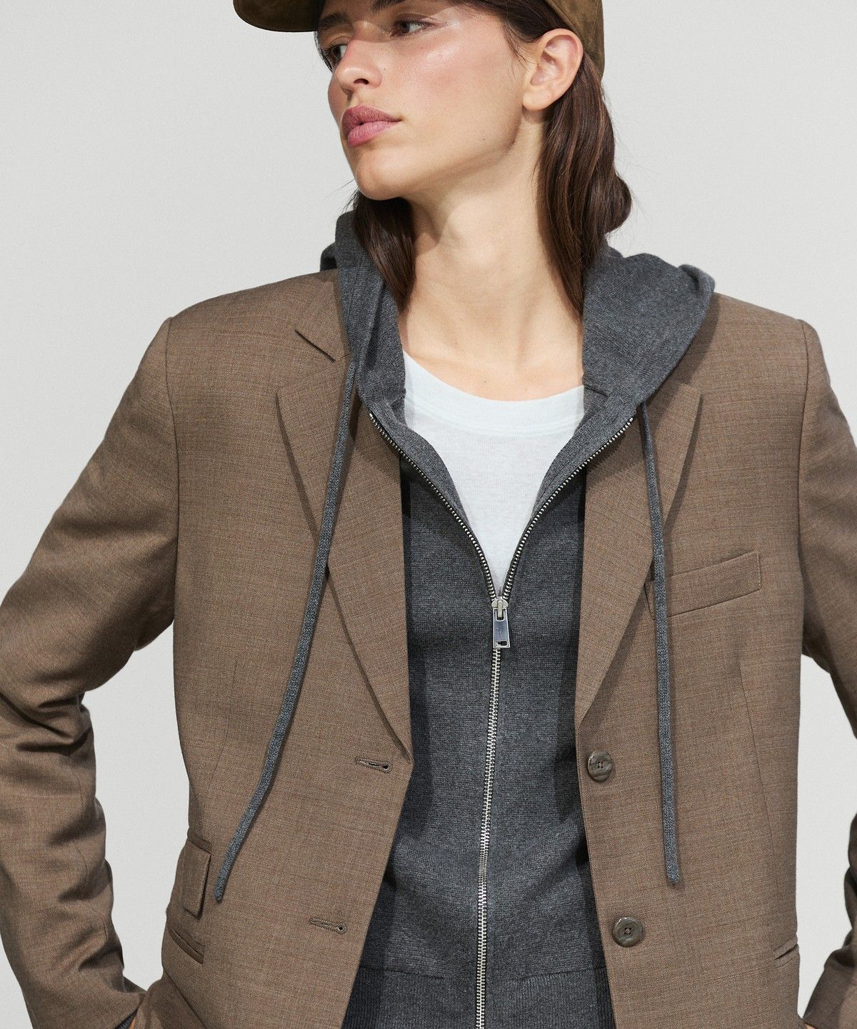마시모두띠(MASSIMO DUTTI) 스웨이드 레더 캡