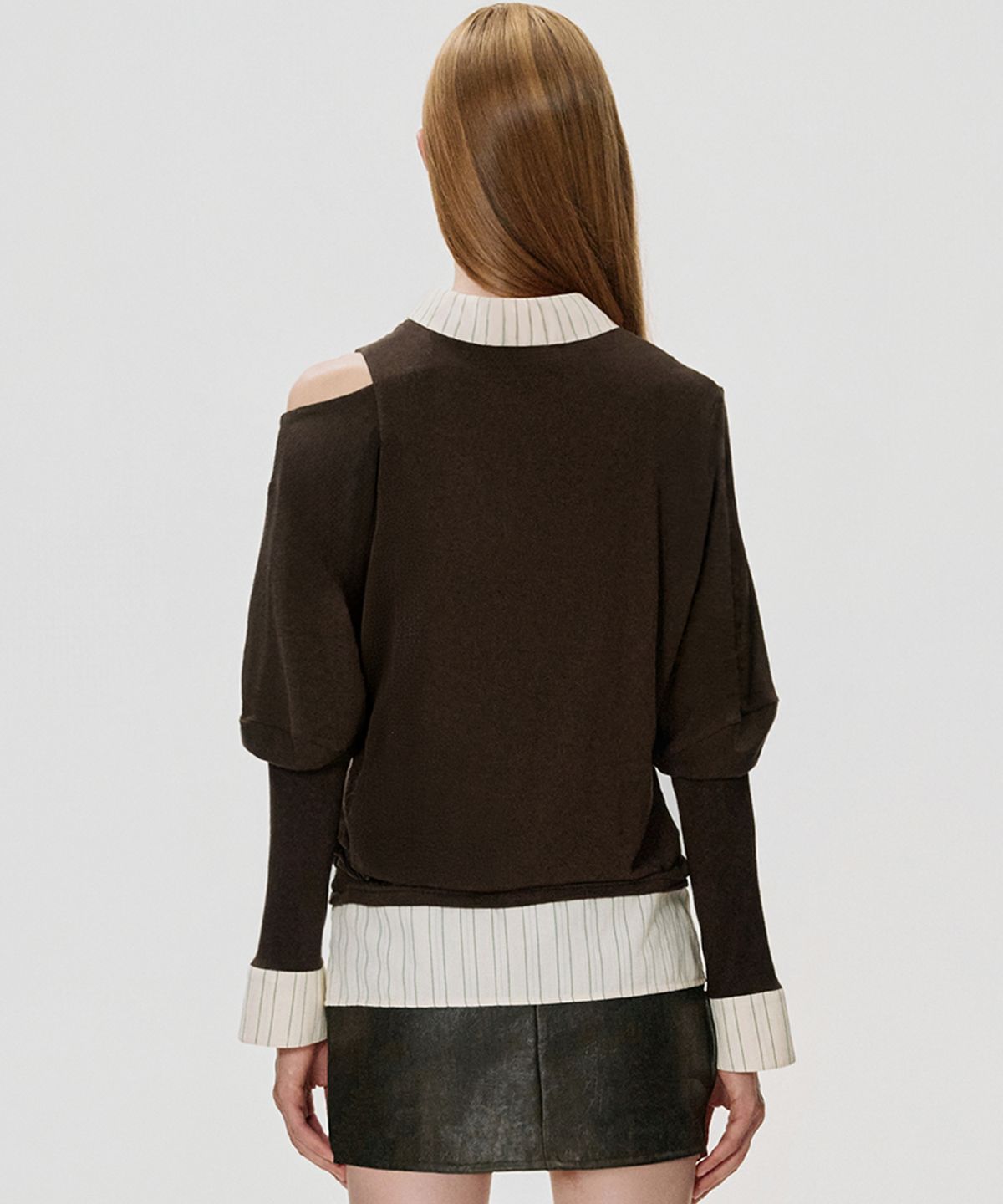 킴지수(KIMZISU) Layered Shirt Top_BROWN