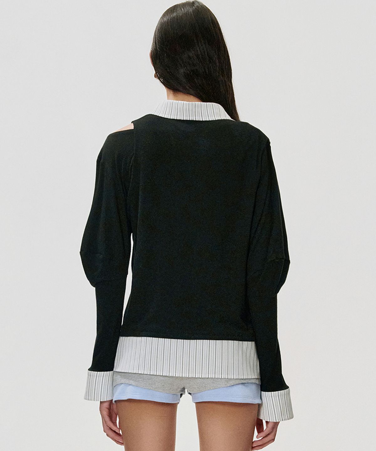킴지수(KIMZISU) Layered Shirt Top_BLACK