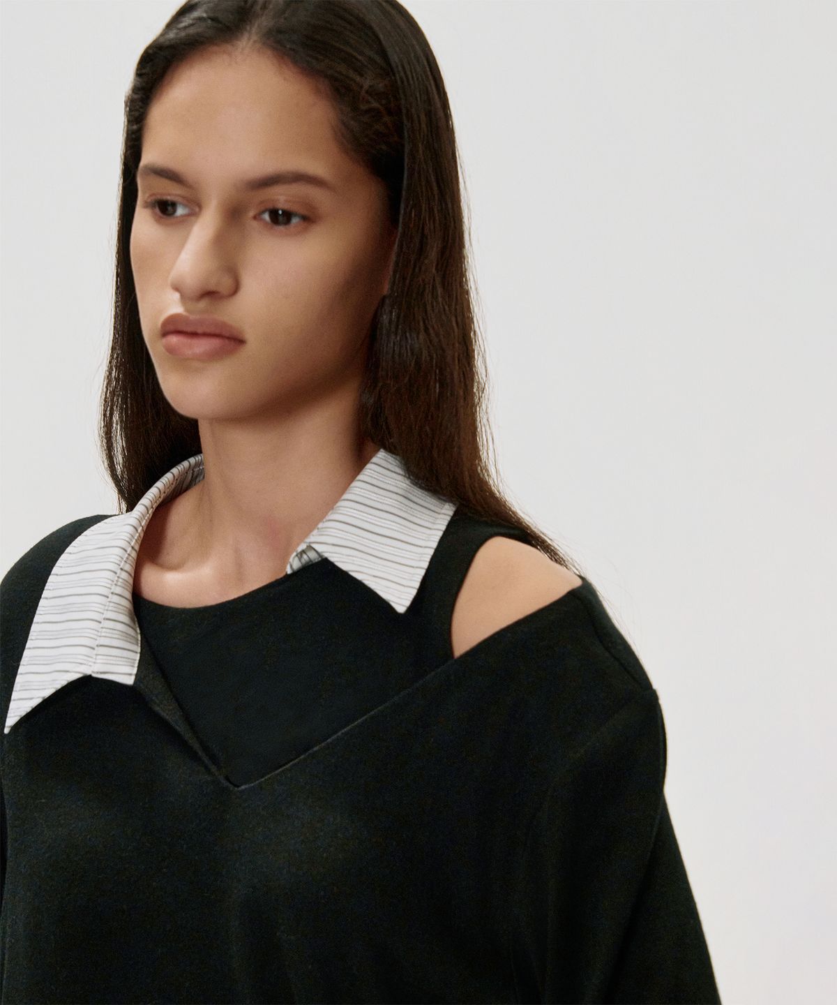 킴지수(KIMZISU) Layered Shirt Top_BLACK