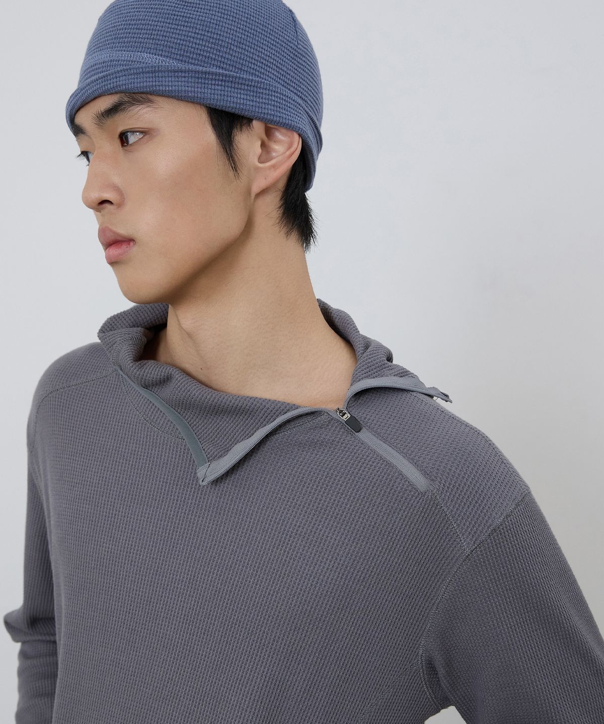 미치코런던 스포츠(MICHIKO LONDON SPORTS) 와플 후드 롱슬리브 그레이