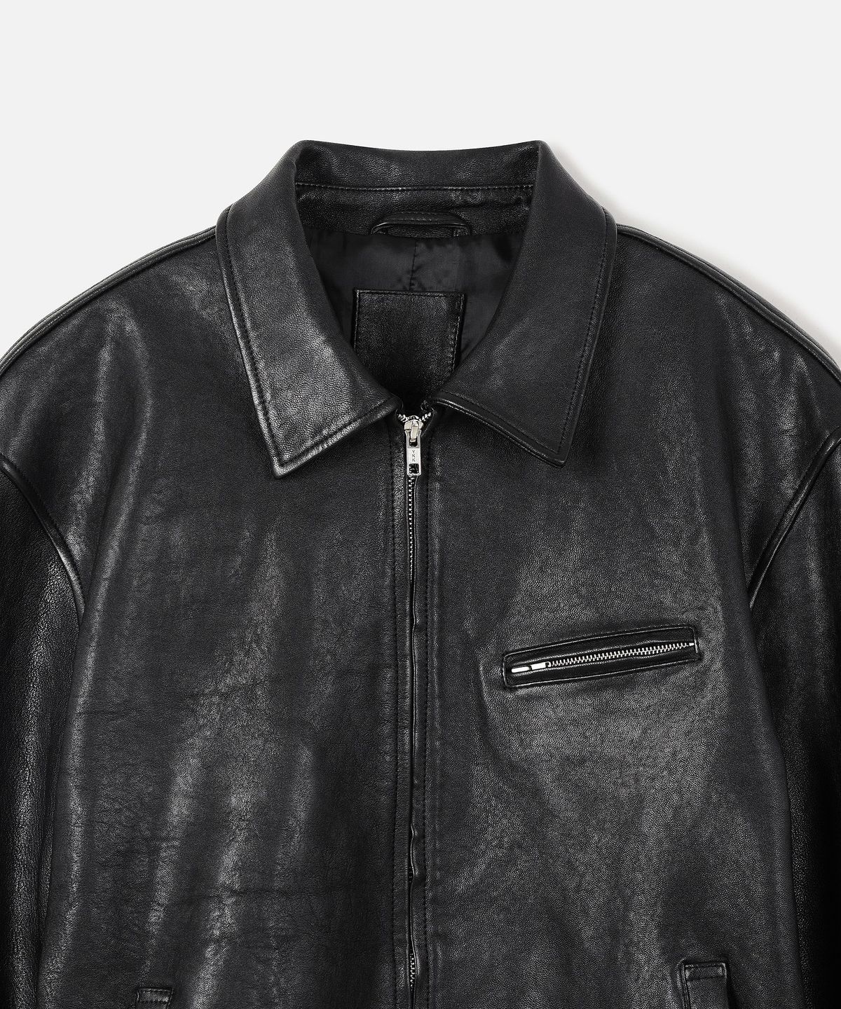 247시리즈(247SERIES) VEGETABLE LAMBSKIN 리얼 레더 자켓 BLACK