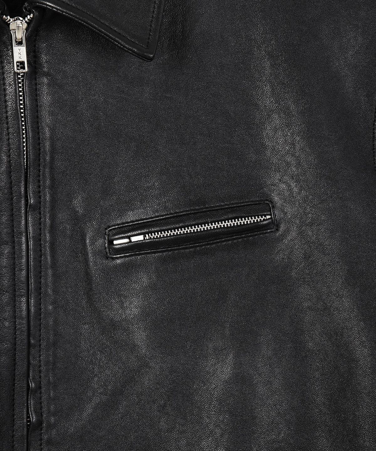 247시리즈(247SERIES) VEGETABLE LAMBSKIN 리얼 레더 자켓 BLACK