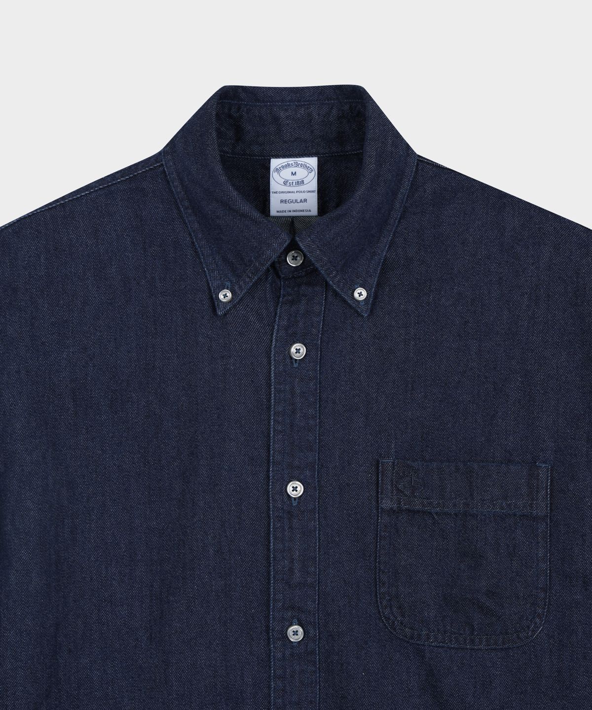 브룩스 브라더스(BROOKS BROTHERS) 아카이브 데님 로고 셔츠 (다크인디고) (BBTHMMG308)