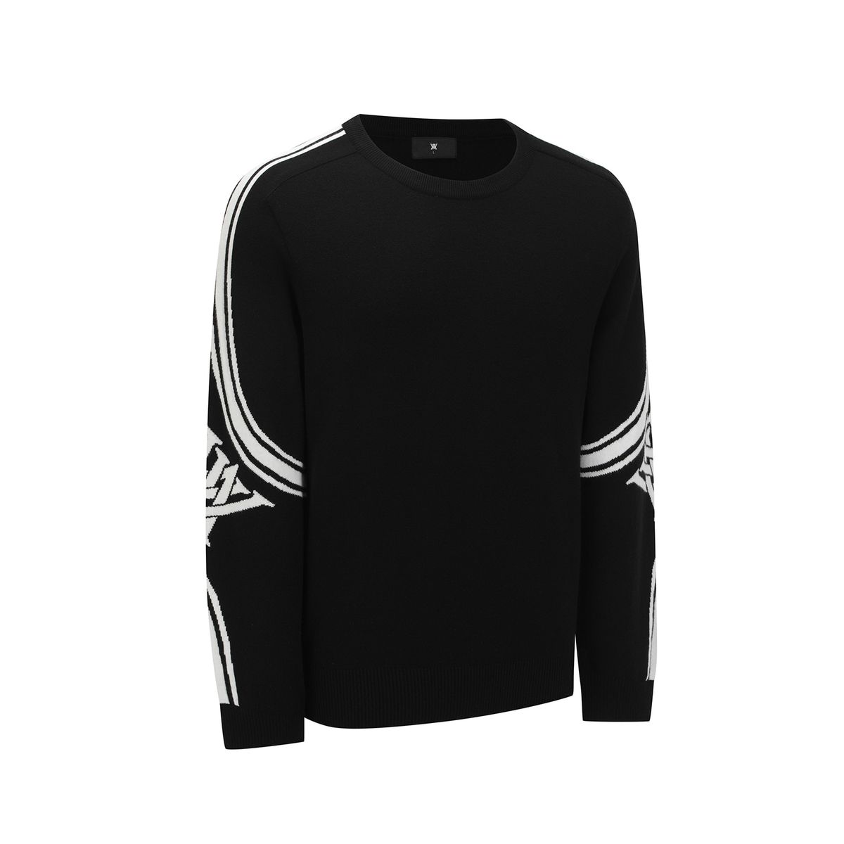 어뉴골프(ANEW GOLF) MEN LOGO SLEEVE CREWNECK SWEATER_BK