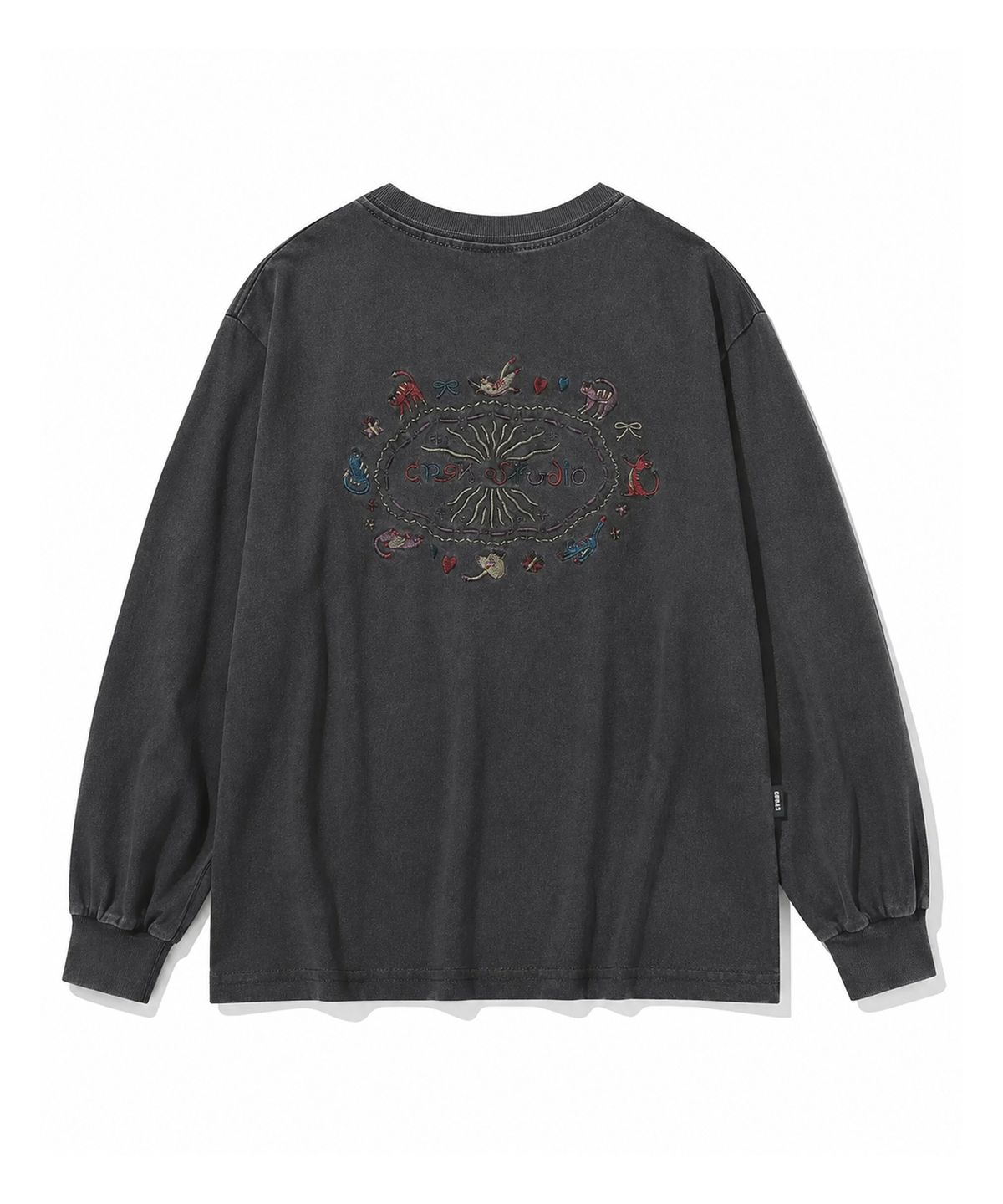 꼼파뇨 키즈(CPGN KIDS) KIDS 캣스티치 피그먼트 롱슬리브 스모크블랙